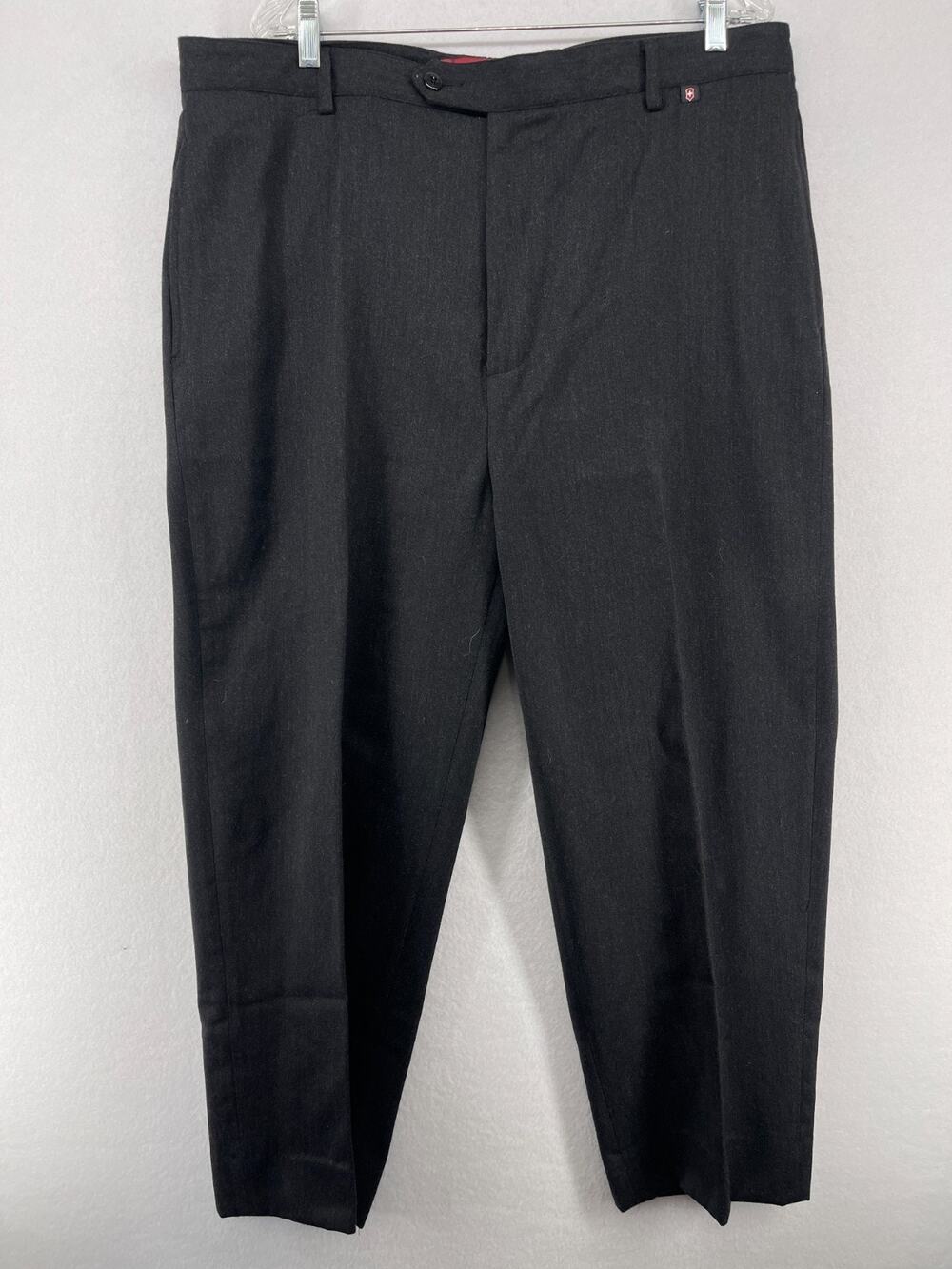 VICTORINOX Pants Mens 40 Swiss Army Travel Trouser Khaki Twill Wool Cotton Gray